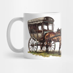 Vintage Amish Buggy Horse Buggy Wagon Rural transportation Mug